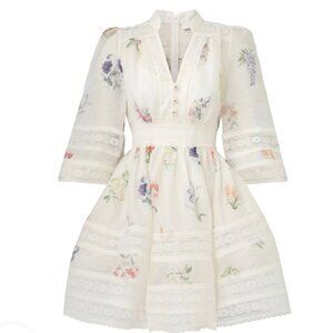 Zimmermann Silk Linen Dress, Mini, Size 0, US4
